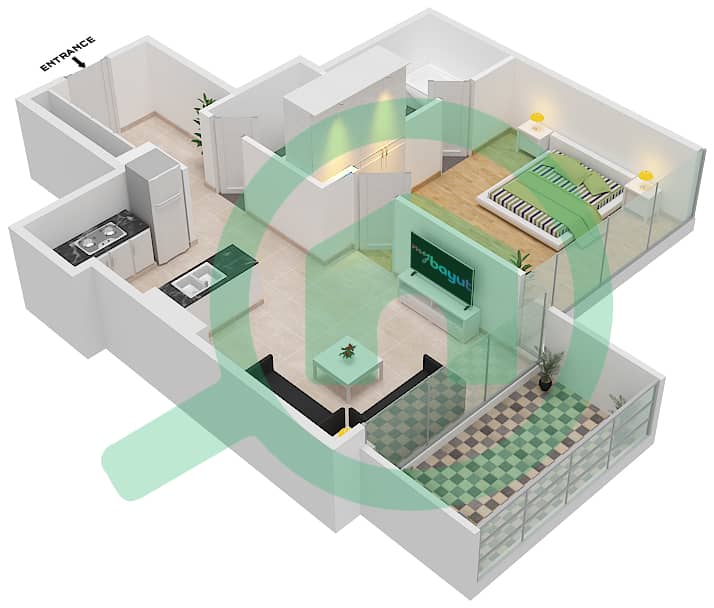 Golf Promenade 3A - 1 Bedroom Apartment Unit 10-FLOOR 8 Floor plan Floor 8 interactive3D