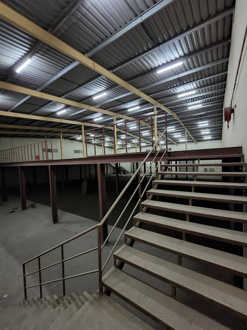 Big Mezzanine Warehouse for Rent in Ajman Good Price in Business Area