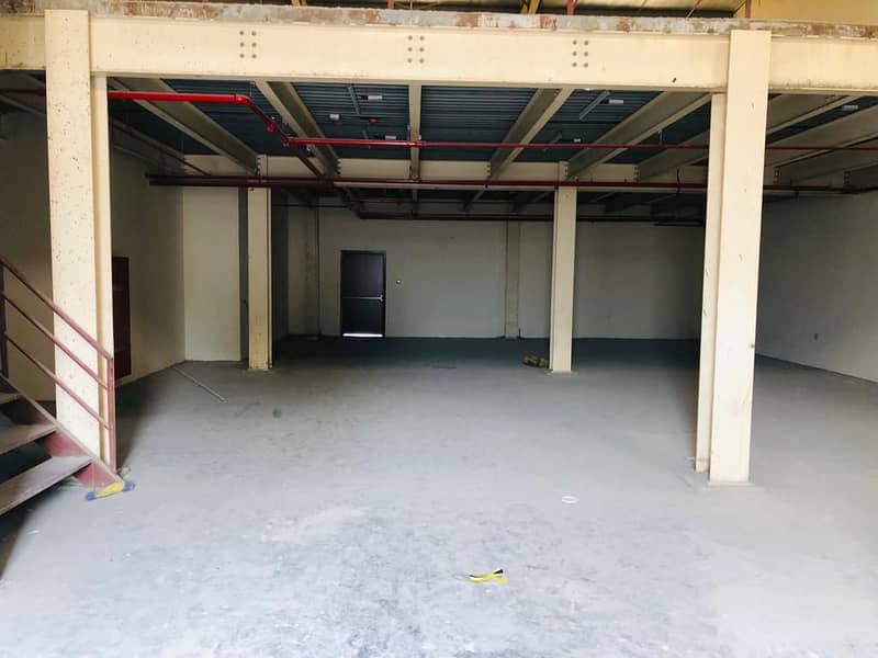 Big size warehouse  with mezzanine for rent in Ajman new industrial area