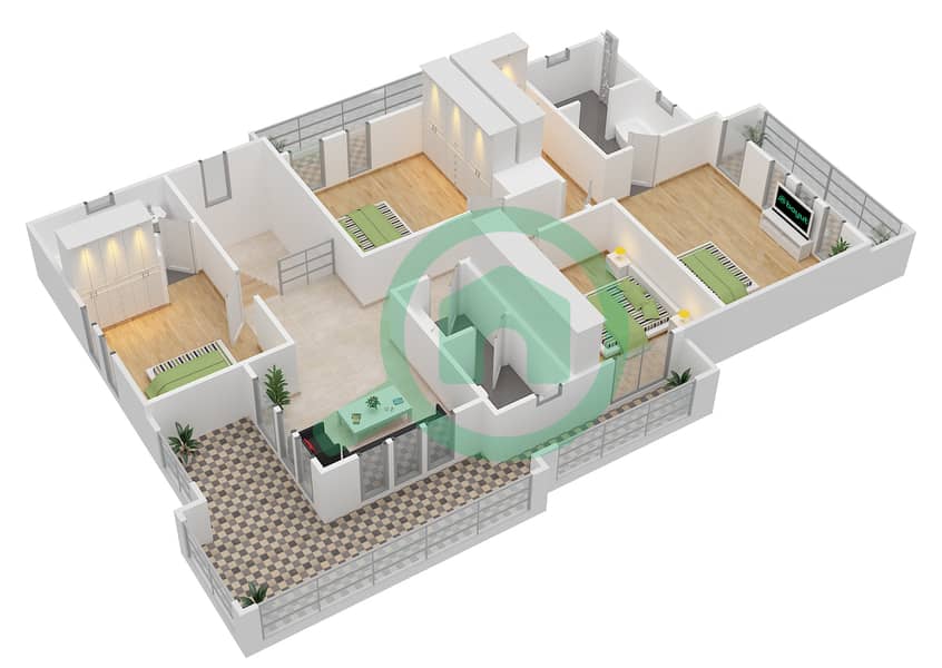 Terra Nova - 5 Bedroom Villa Type 11 Floor plan First Floor interactive3D
