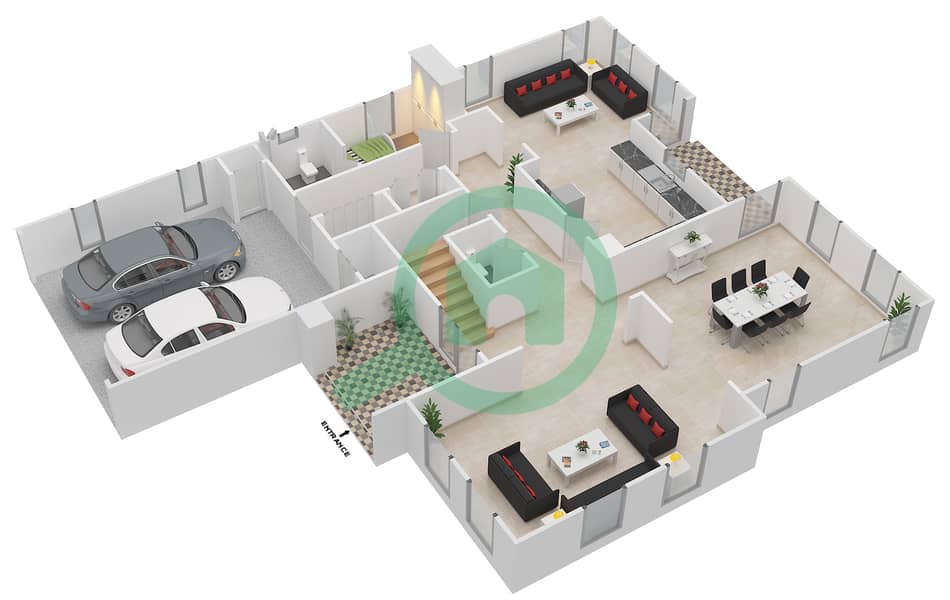 Terra Nova - 4 Bedroom Villa Type 14 Floor plan Ground Floor interactive3D