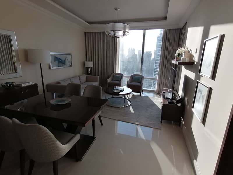 1 BED APT FURNISHED SERVICED APT IN FOUNTAIN VIEW 2 WITH FULL BURJ KHALIFA VIEW ON HIGHER FLOOR