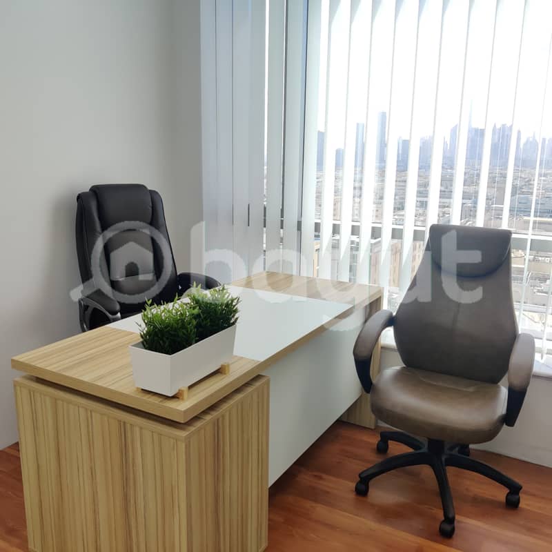 DESK SPACE FOR 1 FULL YEAR | FREE WI-FI, DEWA AND COVERED PARKING | BANK INSPECTIONS | NO COMMISSION