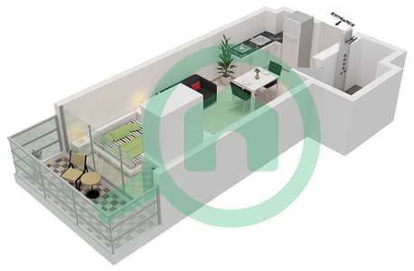 المخططات الطابقية لتصميم النموذج 3 شقة استوديو - عزيزي ريفييرا 28