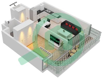 المخططات الطابقية لتصميم النموذج 3B شقة 1 غرفة نوم - عزيزي ريفييرا 28