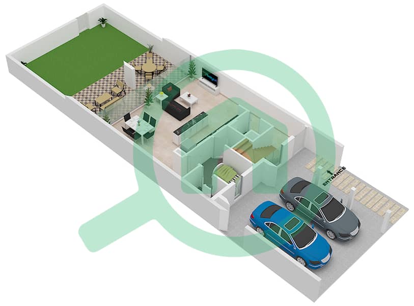 Eden - 3 Bedroom Townhouse Unit UNIT-6 PLEX-TH 04 Floor plan Ground Floor interactive3D