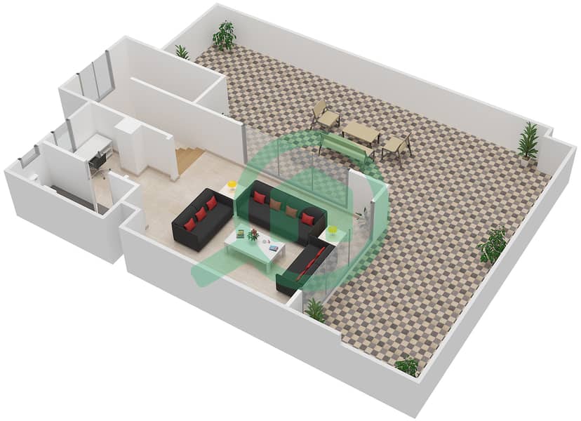 Attareen - 2 Bedroom Apartment Unit 2226 Floor plan interactive3D