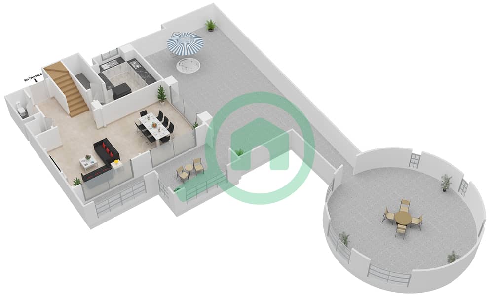 阿塔林公寓 - 2 卧室公寓单位2226戶型图 interactive3D