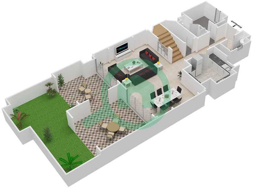 阿塔林公寓 - 3 卧室公寓单位5224戶型图 interactive3D
