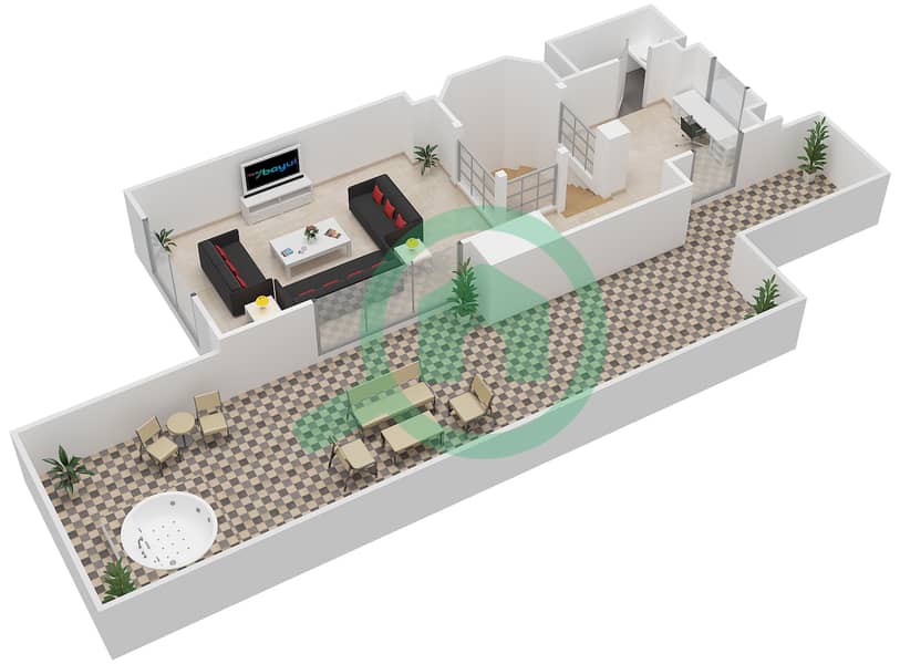 Attareen - 3 Bedroom Apartment Unit 5224 Floor plan interactive3D