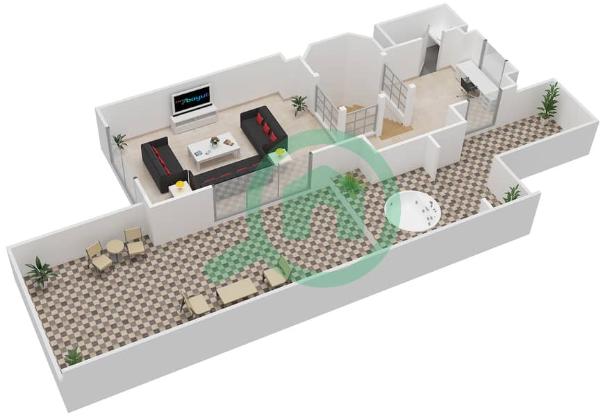 Attareen - 3 Bedroom Apartment Unit 1234 Floor plan Floor 3 interactive3D