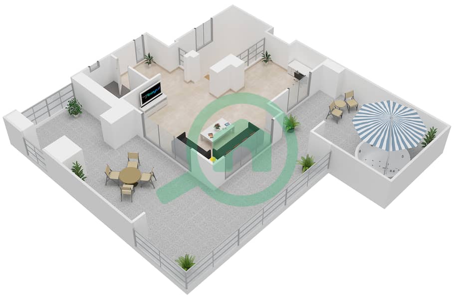 Attareen - 2 Bedroom Apartment Unit 6209 Floor plan interactive3D