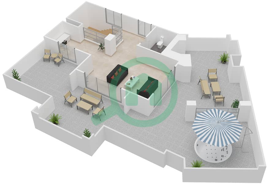 Attareen - 2 Bedroom Apartment Unit 6222 Floor plan interactive3D