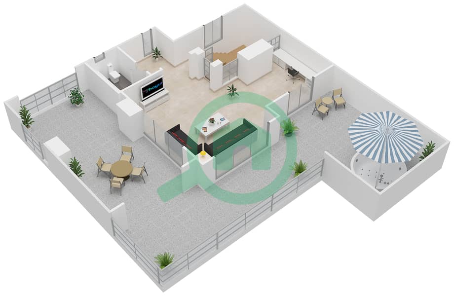 Attareen - 2 Bedroom Apartment Unit 6221 Floor plan Floor 7 interactive3D