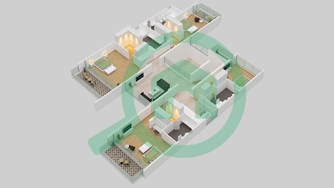 District One - 5 Bedroom Villa Type B Floor plan First Floor interactive3D