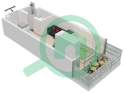 Azizi Riviera 35 - Studio Apartment Type 1 B Floor plan