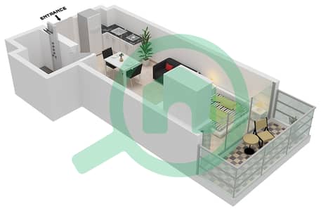 Azizi Riviera 35 - Studio Apartment Type 3 Floor plan