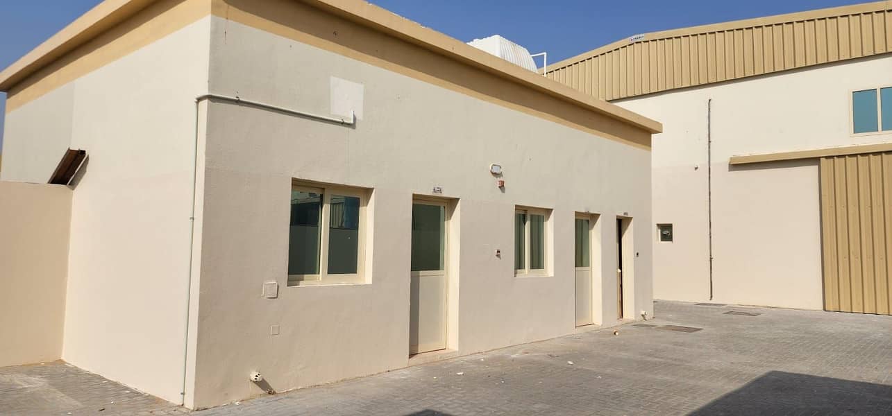 7500 sq ft Open Land with 2500 sq ft Fully Cover warehouse in Al saja