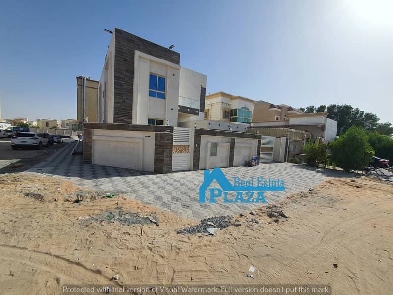 For urgent sale, one of the most luxurious villas in Ajman, with European design and super deluxe finishing, with the possibility of bank financing, a