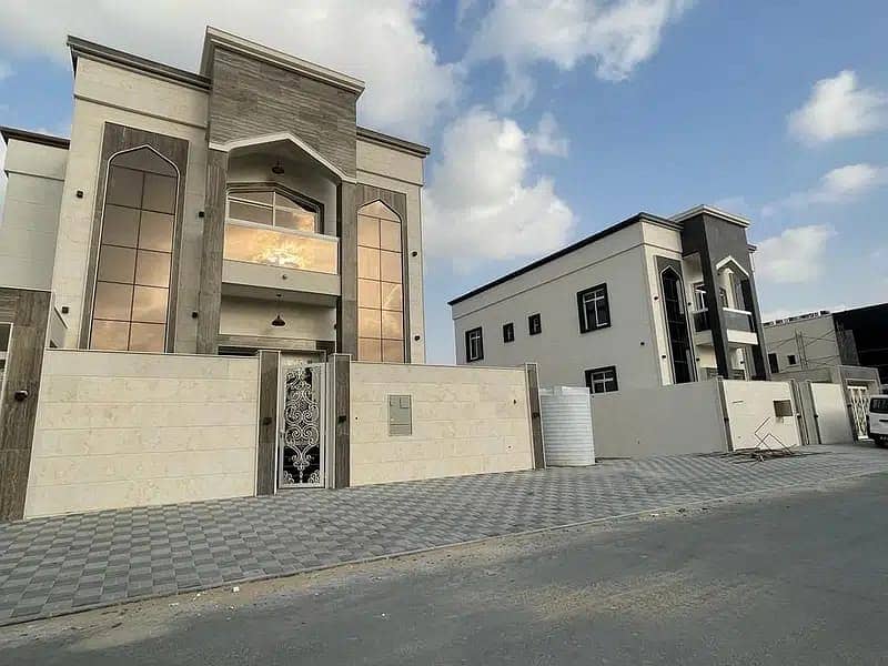 Villa for rent in Ajman, Al-Yasmeen area, two floors, the first inhabitant with air conditioners,