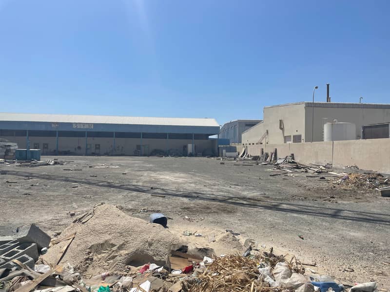 Jebel Ali Industrial Area 39,500 Sq. Ft plot area with built-in open shed and offices