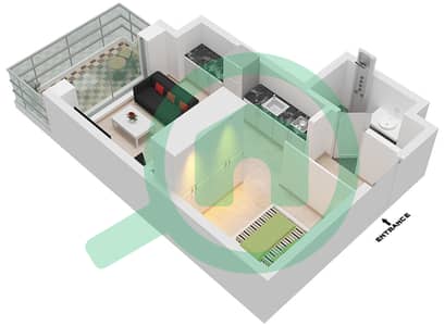 Al Raha Lofts - Studio Apartment Type S-1 Floor plan
