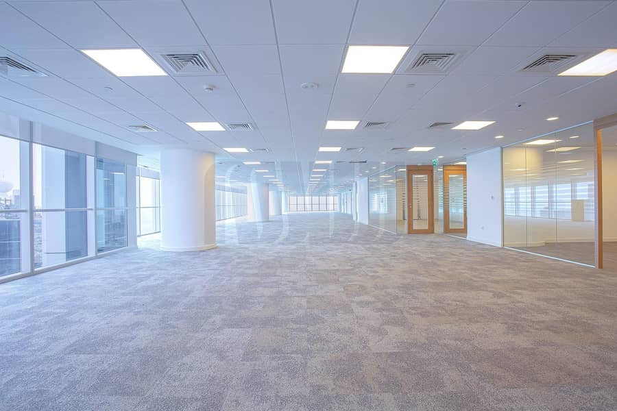 Nice View, Full Floor Semi Fitted Offices @AED130/-psf.