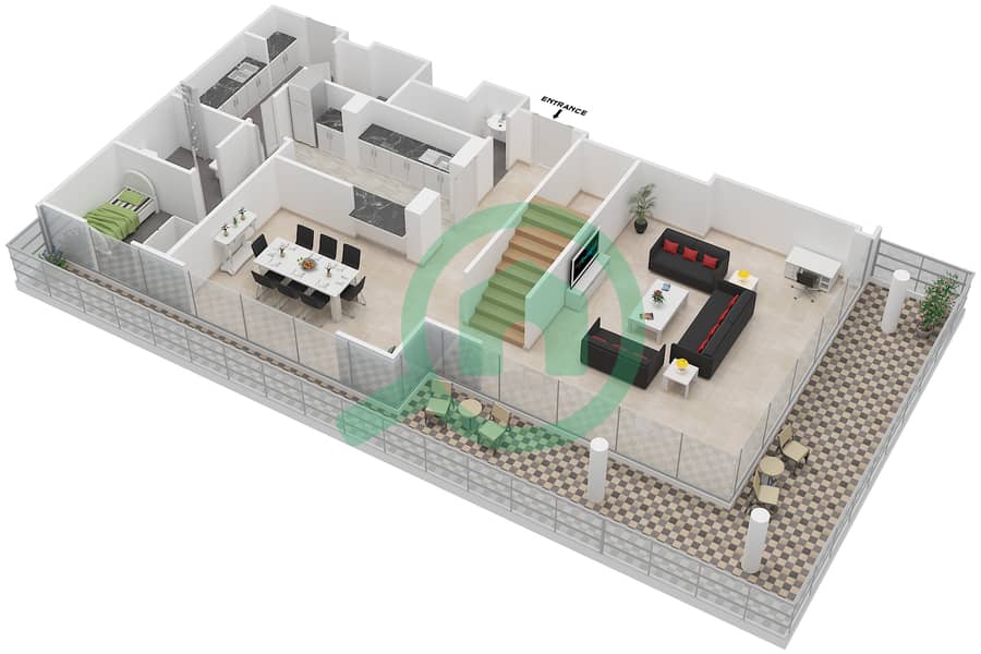 Hartland Greens - 2 Bedroom Apartment Unit 2715,2716,3702,3703 Floor plan Lower Floor 7 interactive3D