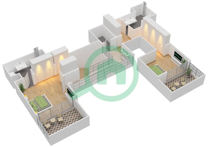 Hartland Greens - 3 Bedroom Apartment Unit 4701,4704,4705,4707 Floor plan Upper Floor 8 interactive3D