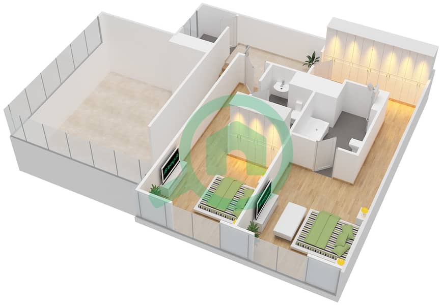 Hartland Greens - 2 Bedroom Apartment Unit 2714,2715,3702,3703 Floor plan Upper Floor 8 interactive3D