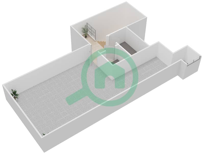 Джавахер Саадият - Вилла 4 Cпальни планировка Тип OPTION A Roof interactive3D