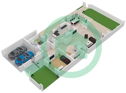 Green Community East - 3 Bedroom Villa Type A Floor plan