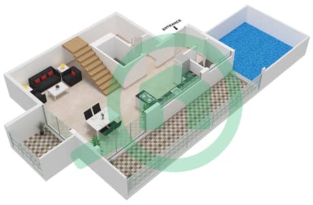 المخططات الطابقية لتصميم النموذج C شقة 2 غرفة نوم - سمانا ويفز