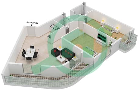 المخططات الطابقية لتصميم التصميم 4 شقة 2 غرفة نوم - لوديسيا