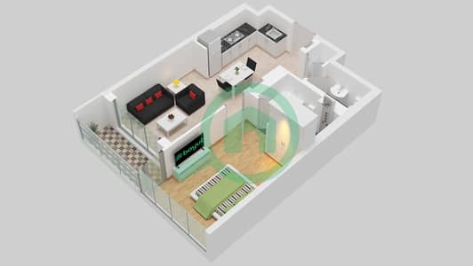 Крест Тауэр А - Апартамент 1 Спальня планировка Тип A FLOOR 7-16, 17-24