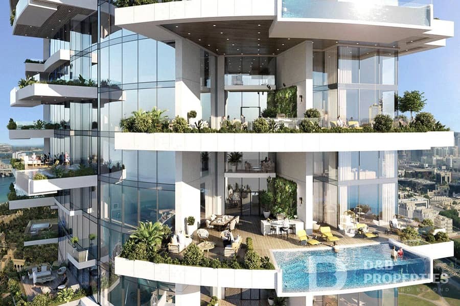 位于迪拜码头，卡瓦利大厦 2 卧室的顶楼公寓 12000000 AED - 6303501