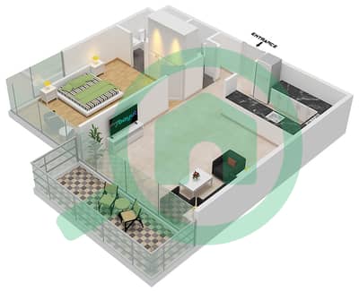Samana Hills - 1 Bedroom Apartment Type/unit C/12 Floor plan