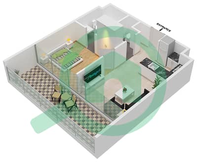 المخططات الطابقية لتصميم النموذج / الوحدة B/20,22 شقة 1 غرفة نوم - سامانا هيلز