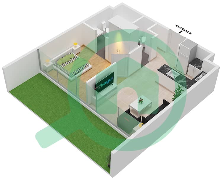 Samana Hills - 1 Bedroom Apartment Type/unit A/26 Floor plan Floor 1st interactive3D