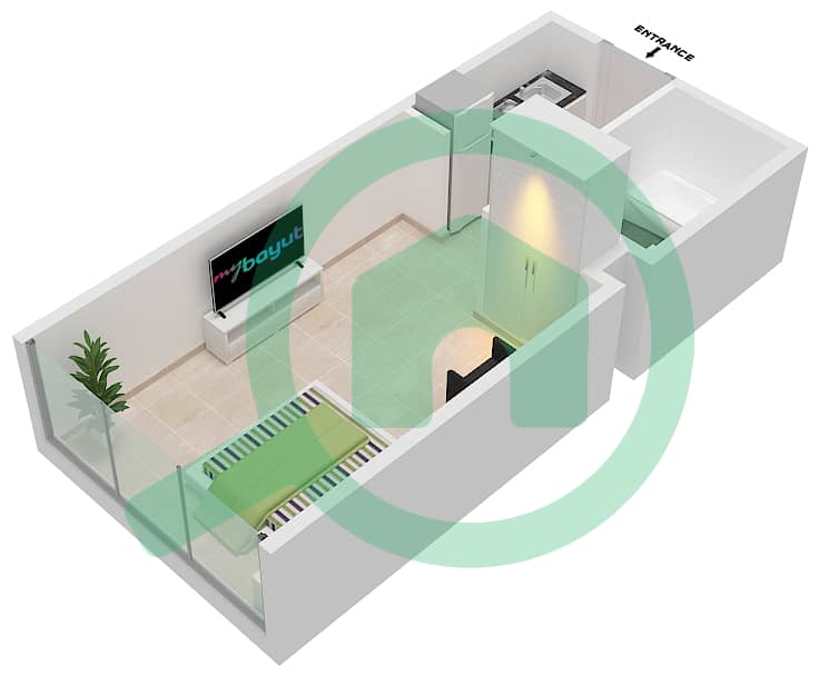 المخططات الطابقية لتصميم النموذج / الوحدة A/28 شقة استوديو - سمانا هيلز Floor 1st interactive3D