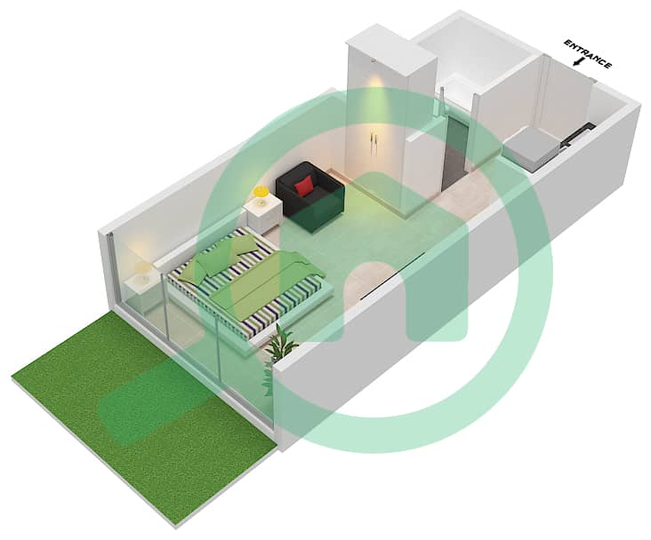 المخططات الطابقية لتصميم النموذج / الوحدة A1/31 شقة استوديو - سمانا هيلز Floor 1st interactive3D