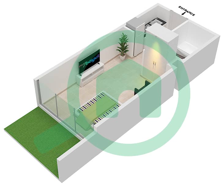 المخططات الطابقية لتصميم النموذج / الوحدة A1/30 شقة استوديو - سمانا هيلز Floor 1st interactive3D