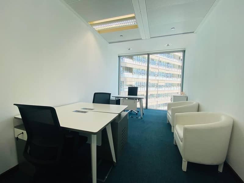 Elegant office with pool view, stunning furniture, fully serviced linked with burjuman metro