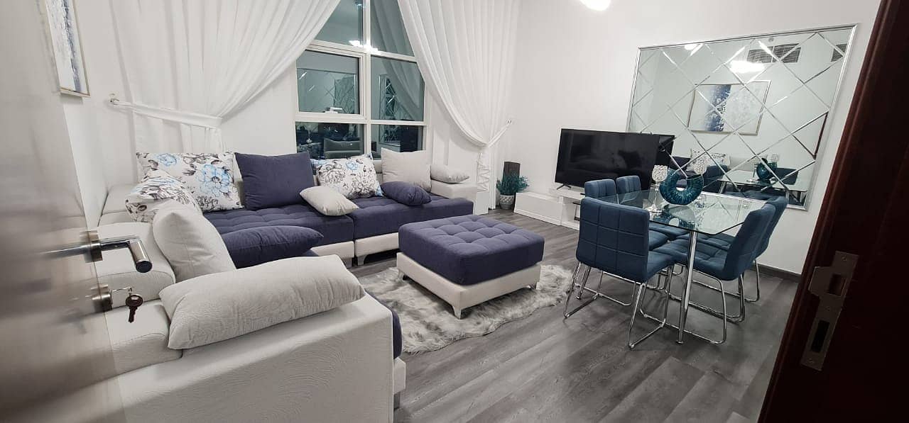 For monthly rent furnished apartment two rooms and lounge in City Tower Ajman