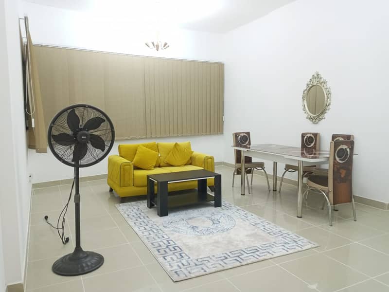 Fully Furnished 1bhk with open view in al Taawun area rent 3300/- monthly include wifi