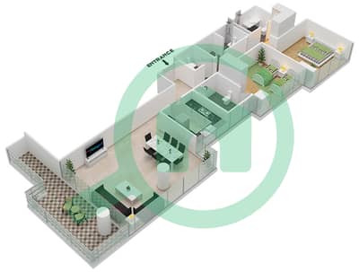 المخططات الطابقية لتصميم الوحدة 1-FLOOR 3 شقة 2 غرفة نوم - جولف فيستا 2