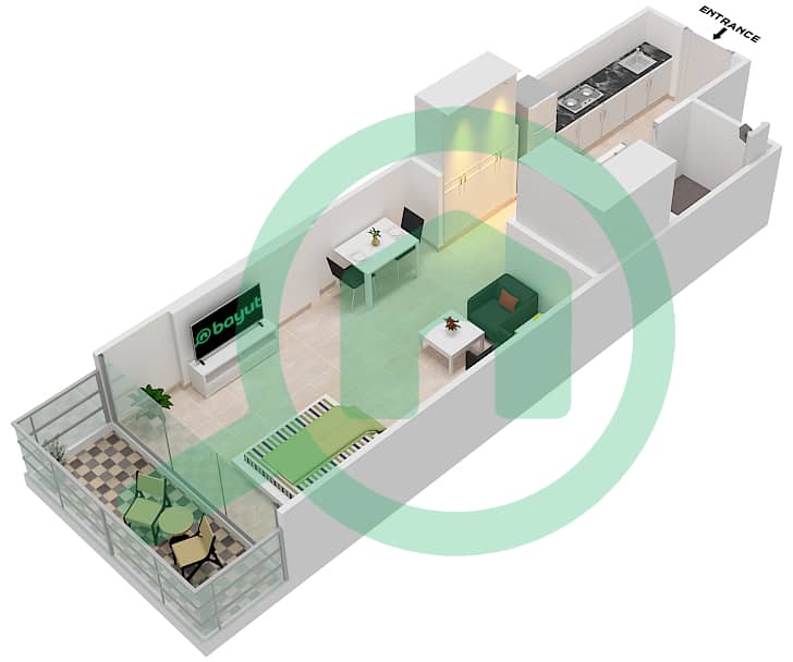 المخططات الطابقية لتصميم الوحدة 8-FLOOR-2 شقة  - جولف فيستا 2 Floor-2 interactive3D
