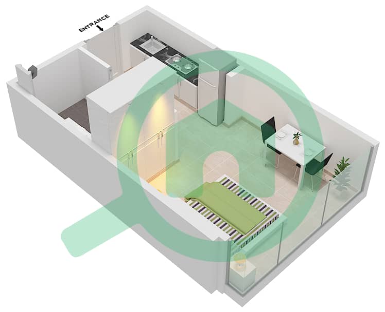 المخططات الطابقية لتصميم الوحدة 2B-FLOOR-3 شقة  - جولف فيستا 2 Floor-3 interactive3D
