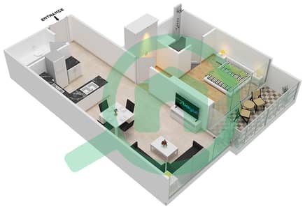 高尔夫景观住宅2号 - 1 卧室公寓单位7-FLOOR 3-5戶型图