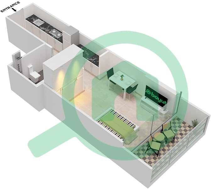 Гольф Виста 2 - Апартамент  планировка Единица измерения 6-FLOOR 3-5 Floor 3-5 interactive3D